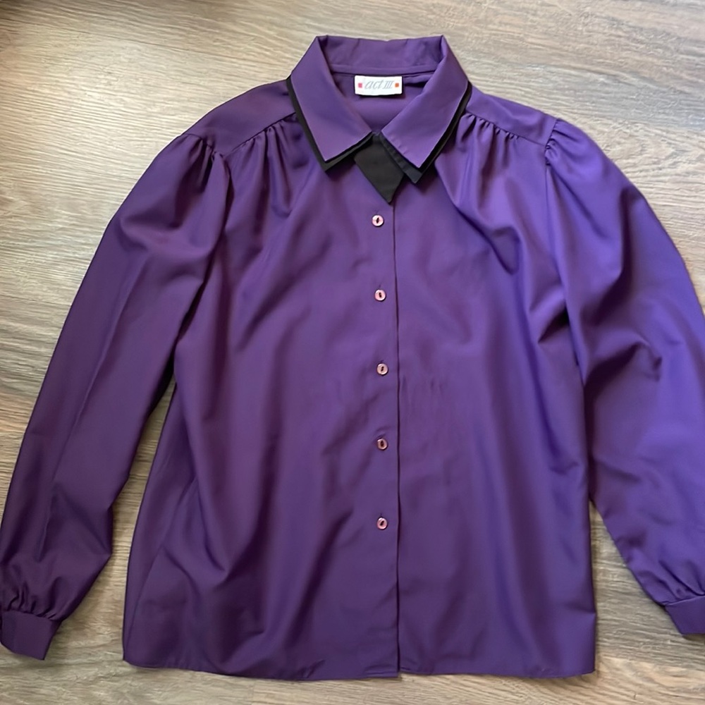 Vintage Act III purple long sleeve button down